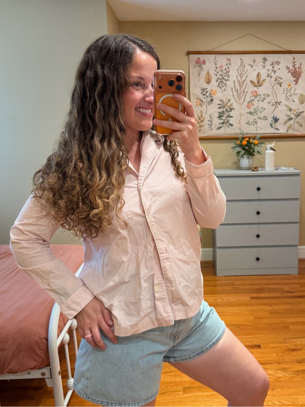 Haven Well Within Light Pink Women’s Button-Up Pajama Shirt Small - Picture 3 of 10